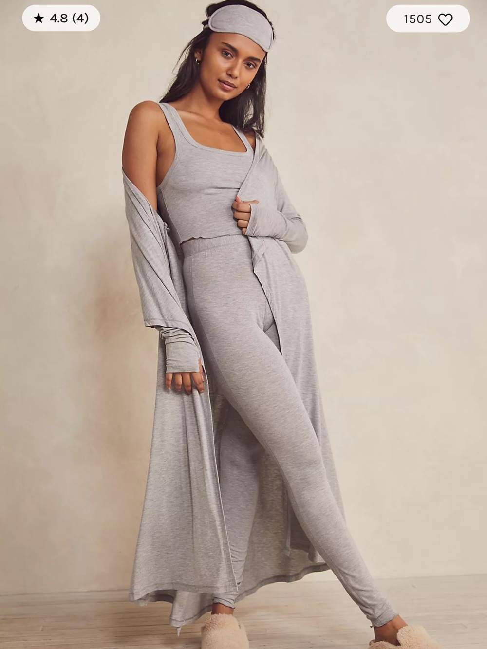 Free People Gray Draped Robe